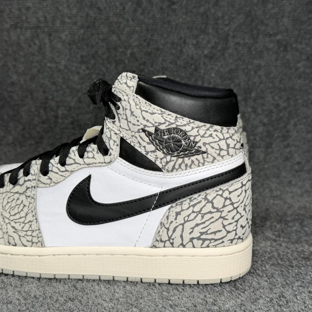 Jordan 1 Retro High OG Shoes Men's 10 White Cement Athletic Basketball Sneakers